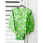 Green Hand Block Printed Unisex Cotton Night Wear - Set of 2