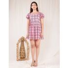 Pink Hand Block Printed Cotton Dress
