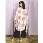 Off White Hand Block Printed Cotton Tunic