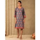 Blue Hand Block Printed Cotton Dress