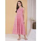 Pink Hand Block Printed Cotton Dress