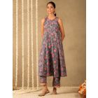 Blue Hand Block Printed Cotton Kurta