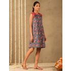 Blue Hand Block Printed Cotton Dress