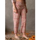 Peach Hand Block Printed Cotton Pants