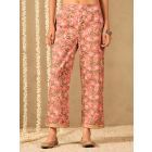 Pink Hand Block Printed Cotton Pants