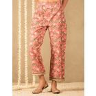 Pink Hand Block Printed Cotton Pants