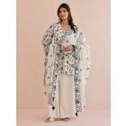 Ivory Embroidered Cotton Dupatta