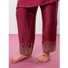 Pink Embroidered Chanderi Pants