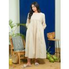 Beige Poplin Dress