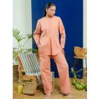 Peach Poplin Co-ord Set- Set of 2