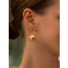 Gold Plated Handcrafted Brass Hoop Earrings