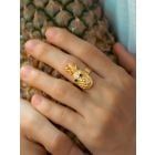Gold Plated Handcrafted Brass Ring