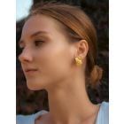 Gold Plated Handcrafted Brass Stud Earrings