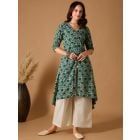 Green Dabu Hand Block Printed Cotton Kurta