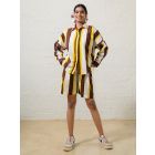 Brown Yellow Striped Poplin Co-ord Set- Set of 2