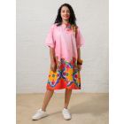 Pink Printed Poplin Dress