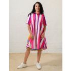 Pink Purple Striped Poplin Dress