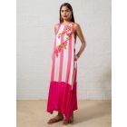 Pink White Striped Modal Dress