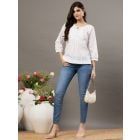 White Chikankari Embroidered Cotton Top