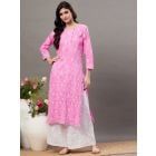 Pink Chikankari Embroidered Cotton Kurta
