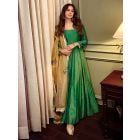 Green Hand Embroiderd Muslin Silk Suit - Set of 3