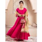 Pink Hand Embroiderd Muslin Silk Suit - Set of 3