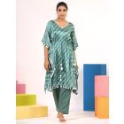 Green Printed Muslin Tunic with Pants - Set of 2