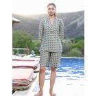 Blue Printed Cotton Co-ord Set - Set of 2