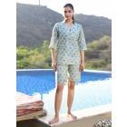 Blue Printed Cotton Co-ord Set - Set of 2