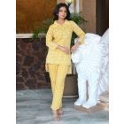 Yellow Printed Muslin Kota Co-ord Set - Set of 2