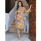 Multicolor Printed Cotton Kurta with Pants - Set of 2