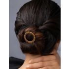Gold Plated Handcrafted Brass Hair Bun Clip