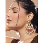 Gold Toned Handcrafted Metal Earrings
