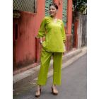 Green Cotton Co-ord Set- Set of 2