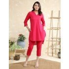 Pink Cotton Tunic with Pants- Set of 2