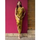 Olive Green Embroidered Cotton Co-ord Set- Set of 2