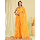 Yellow Gota Patti Kota Doria Saree