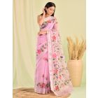 Purple Hand Painted Kota Doria Saree