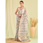 Grey Banarasi Kota Doria Saree