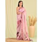 Purple Printed Organza Saree