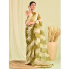 Green Leheriya Organza Saree