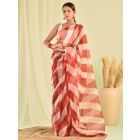 Maroon Leheriya Organza Saree