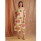 Multicolor Printed Cotton Kurta with Pants - Set of 2