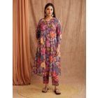 Multicolor Printed Cotton Kurta with Pants - Set of 2