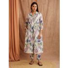 Multicolor Printed Cotton Kurta with Pants - Set of 2
