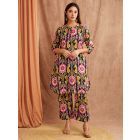 Multicolor Printed Cotton Kurta with Pants - Set of 2