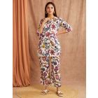Multicolor Printed Cotton Kurta with Pants - Set of 2