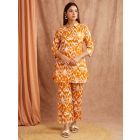 White Mustard Yellow Printed Cotton Co-ord Set - Set of 2