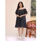 Black Cotton Off Shoulder Dress