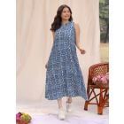 Blue Hand Block Printed Cotton Dress